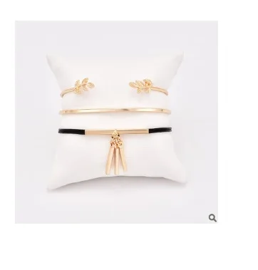 Simple and cute women's new leaf bangle set 3 pieces of gift | Украшения и аксессуары
