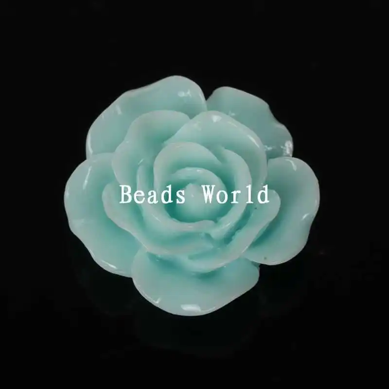 

100 Pcs Lightblue Rose Flower Resin Flatback Cabochon Scrapbook Decoration 15mm(W06000 X 1)