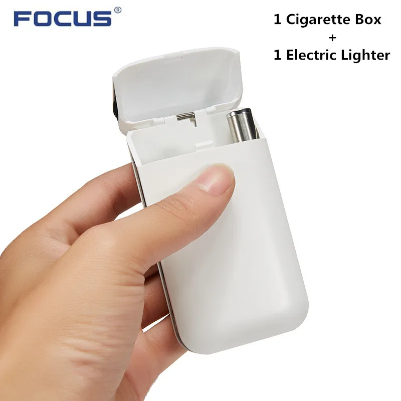 20 штук тонкая сигарета чехол коробка с электронная USB Зажигалка 10 шт. обычных
