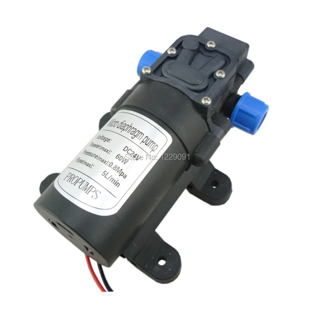 60W 5L/min 72.5psi diaphragm high pressure mini 12v 24 volt dc water pump self priming