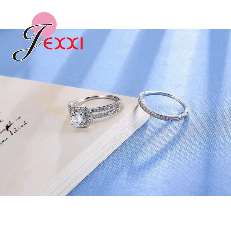 

Women Proposal Rings Set Fashion Bridal Jewellery Wedding Rings Sets For Female 925 Sterling Silver Finger Ring Set Bijoux