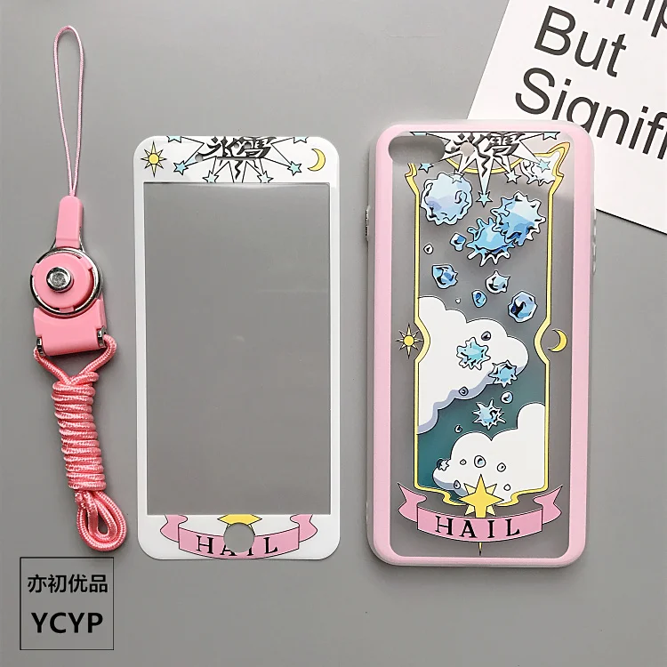 Чехол для iphone XS Max Cardcaptor Sakura + закаленное стекло пленка экрана 8 7 6 6S plus XR прозрачная
