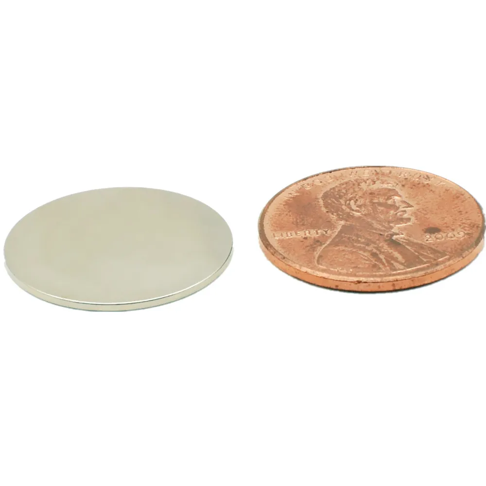 

NdFeB Disc Magnet dia. 3/4"x1/32" thick 19.05x0.79 mm Neodymium Permanent Magnets Grade N42 NiCuNi Axially Magnetized 30-720pcs
