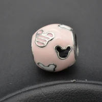 cartoon character mickey minnie drops glue shaped 925 silver beads european and american silver jewelry