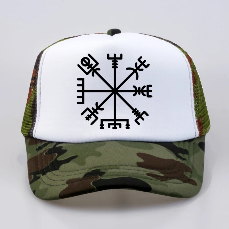 Летняя мужская и женская модная шляпа VEGVISIR Old Norse Runes Мужская круглая бейсболка с