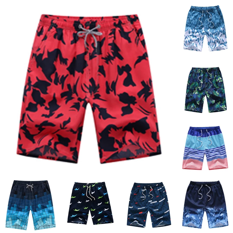 Новинка 2018 мужские пляжные шорты с принтом бандажные плавки спортивные штаны для