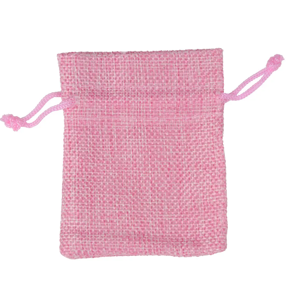 light pink 25 шт. 7x9 см льняной мешок шнурок мешок ювелирных изделий упаковка свадебный подарок мешок - Цвет: light pink