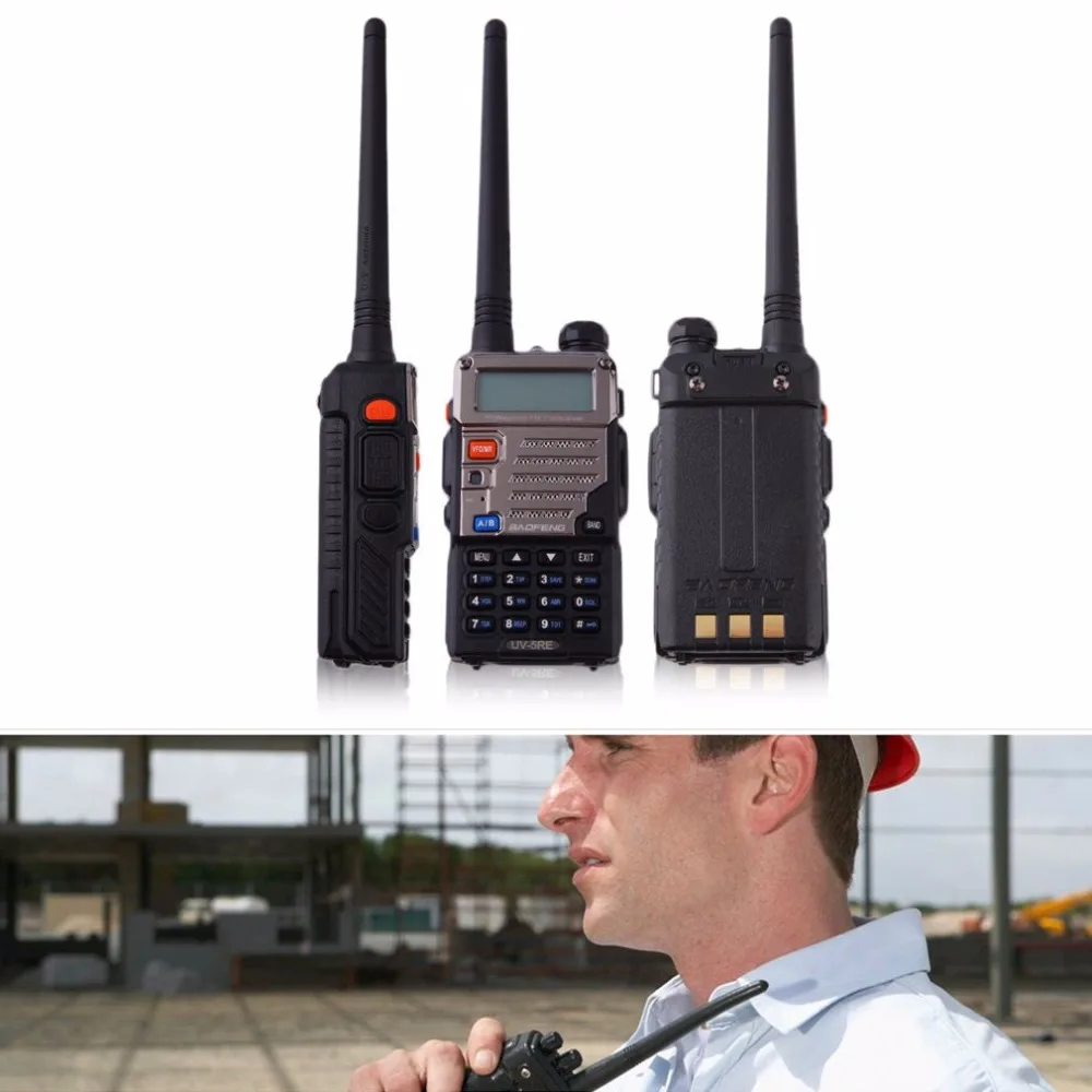 Baofeng UV-5RE рация UV5R обновленная версия двухдиапазонный радиоприемник 5 Вт 128CH FM VOX DTMF двухстороннее радио UV5RE адаптер США