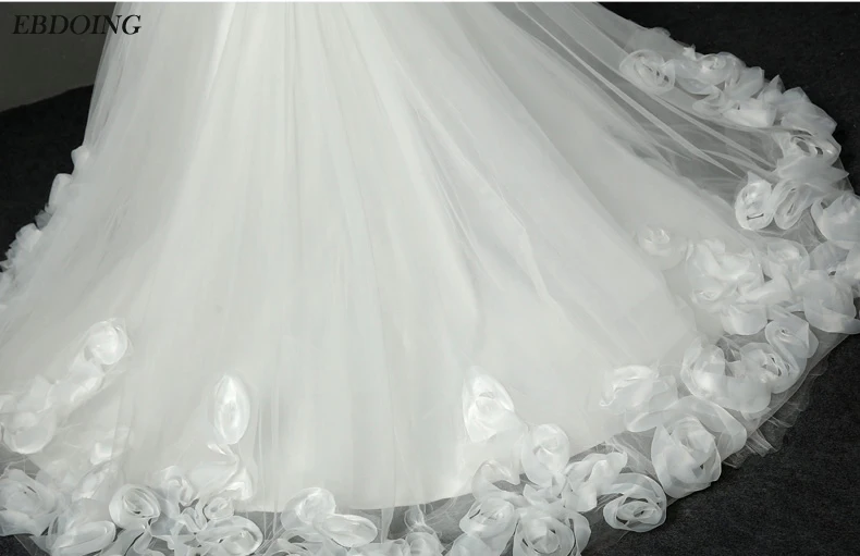 

Real Photo Vestidos De Novia Wedding Dress Mermaid Sweetheart Neckline Sleeveless Lace Up Sweep Train With Flowers Custom Made