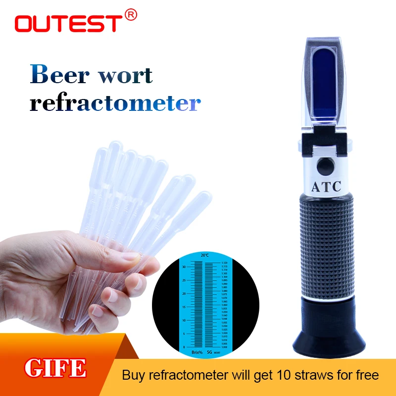Цифровой рефрактометр пива Брикса сусла сахар Спирт 0 ~ 32% RZ129 гидрометр тестер для