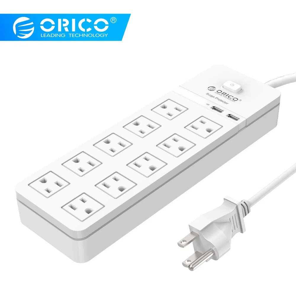 ORICO SPT 6AC 8AC 10AC порт Защита от перенапряжения сетевой полосы США вилка удлинитель розетка для дома и офиса AC Розетка 1,5 м шнур питания