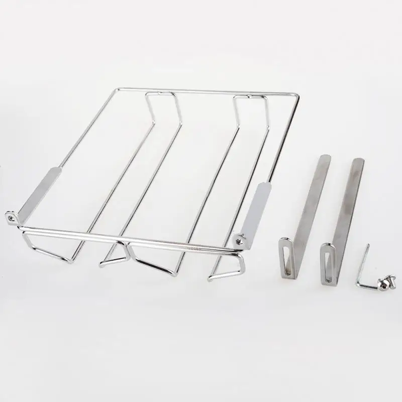 Висячая вверх дном полка для Винных Бокалов под шкафом из нержавеющей стали