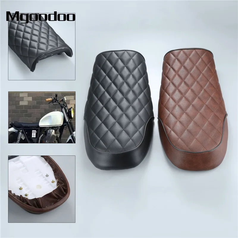 

Винтажное сиденье для мотоцикла Mgoodoo, ретро-седло со стразами, подходит для KAWASAKI KZ Suzuki GS Honda CB коричневого и черного цвета