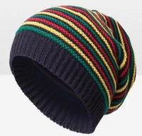 pom pom winter hip hop hat bob marley jamaican rasta reggae multi colour striped beanie hats for mens women beanies ski knit hat