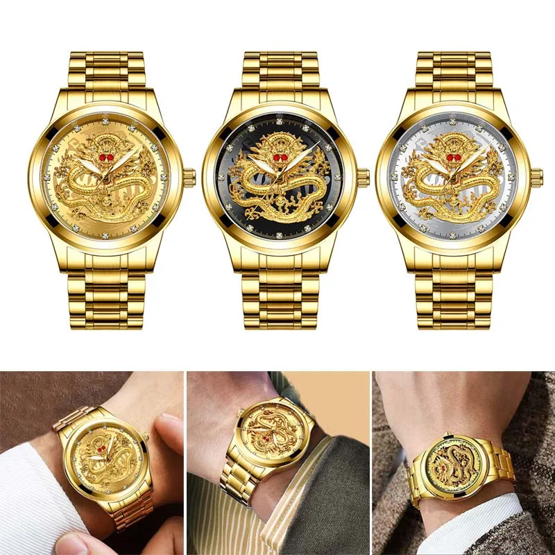 Мужские водонепроницаемые часы с браслетом из нержавеющей стали ювелирные