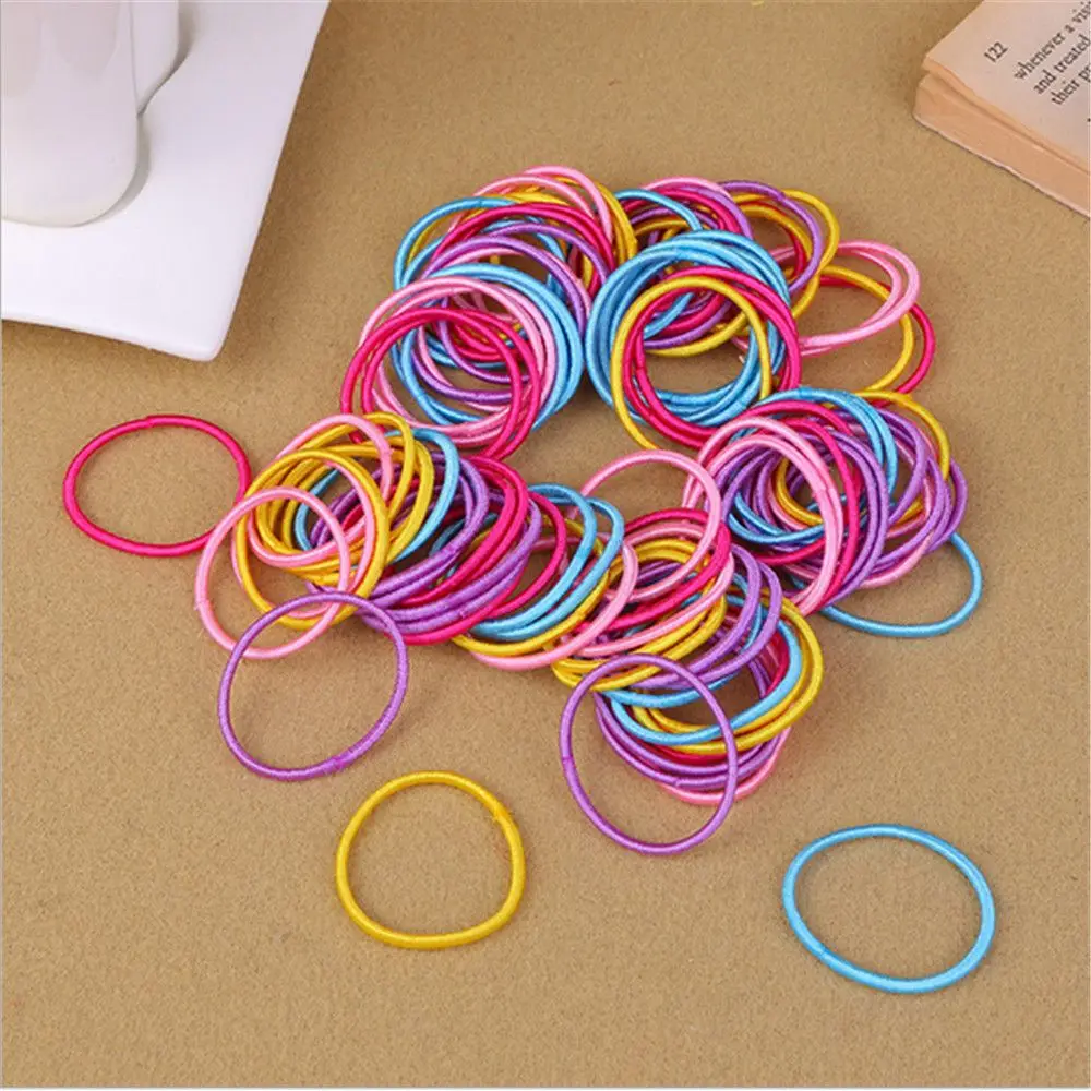 100 шт./лот эластичные резинки держатель для хвоста резиновые волосы Эластичные