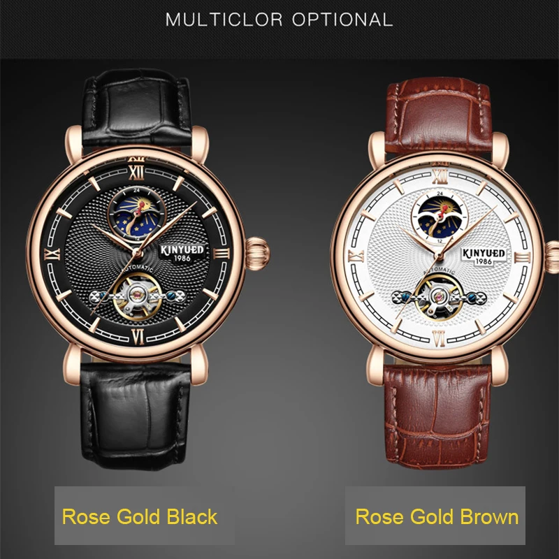 Business Fashion Casual Wristwatch Sports Luxury Dress Tourbillon Skeleton Watch Men Automatic Moon Phase Man Mechanical Watches | Наручные
