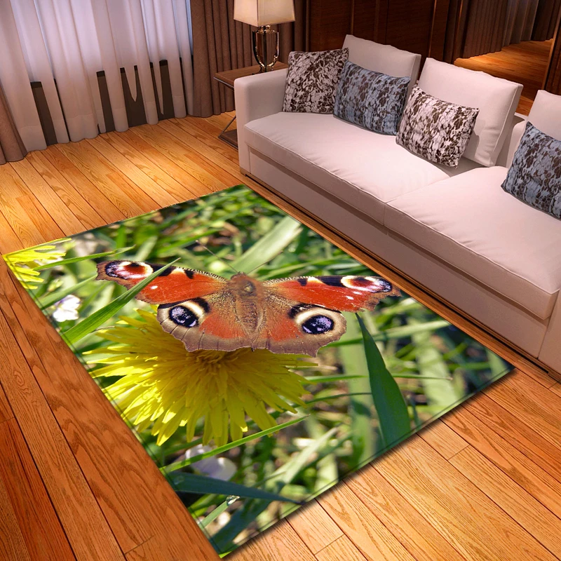 Ковер в скандинавском стиле мягкие фланелевые коврики с 3D рисунком бабочки