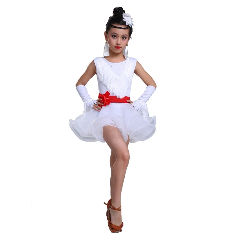 

Newest Girls Latin Dance Skirt Practice Kids Child purple/white Standard Ballroom/Tango/Rumba/Samba/ Salsa Latin Ruffle Skirt