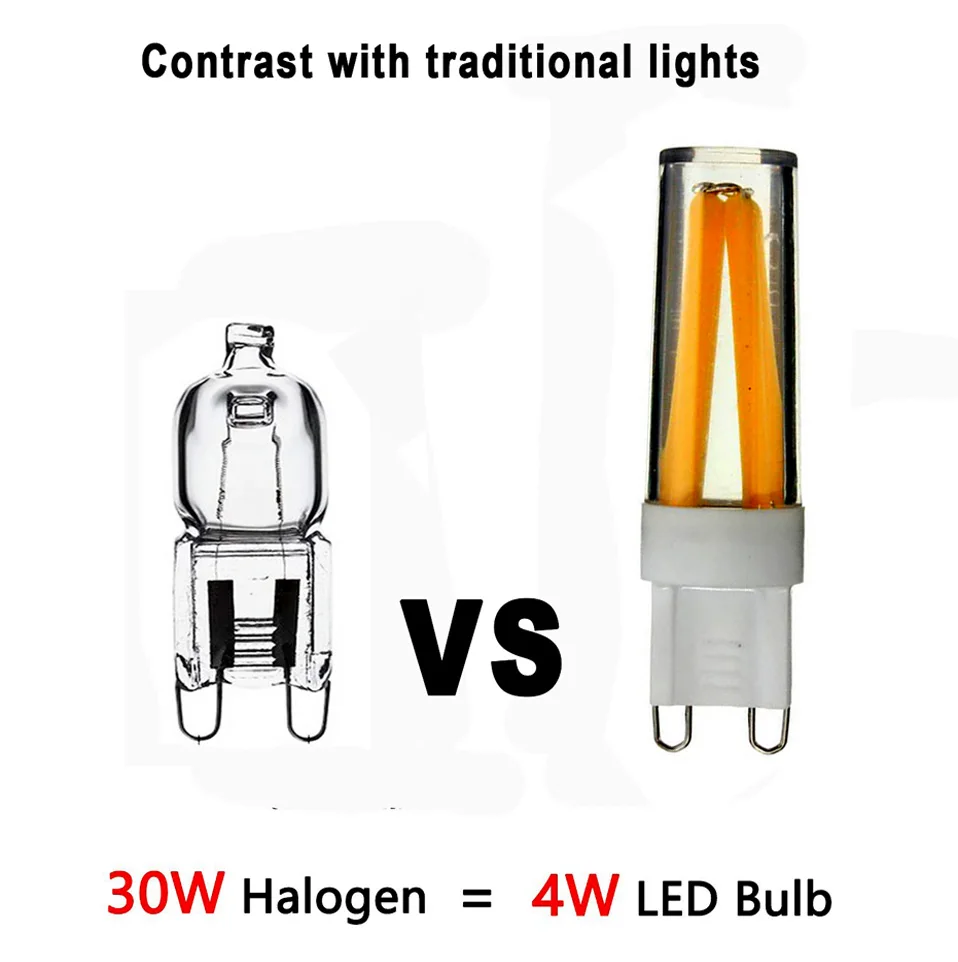 В продаже G9 светодиодный лампы 110V 220V 2 Вт 4 Вт лампа edison COB лампы заменить 30 Вт 40 Вт галогеновая светильник для люстр
