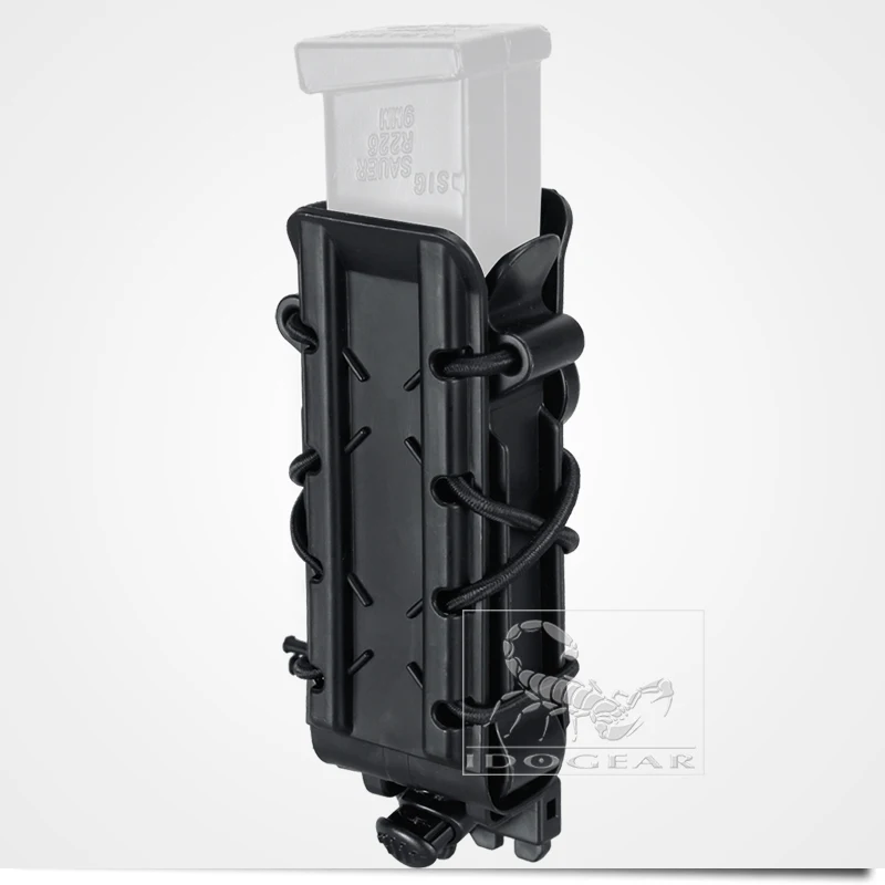 IDOGEAR тактические подсумок 5,56 мм винтовка пистолет Molle Чехол страйкбол держатель поли маг зажимы для ремня поп замок molle сумка маленькая - Цвет: Black
