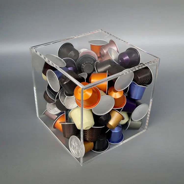 15*15 см прозрачный кубик практичный Кофе желатиновых капсул Nespresso ящик для