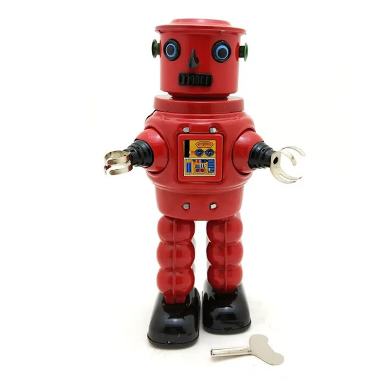 Винтажный Ретро Механический ROBY жестяной робот игрушка Классическая заводная