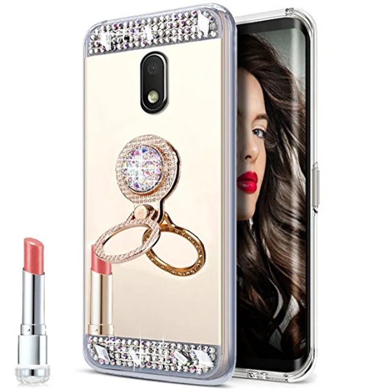 Роскошный блестящий чехол для телефона Moto G6 Play с зеркальным кольцом Motorola moto G5 Plus G4