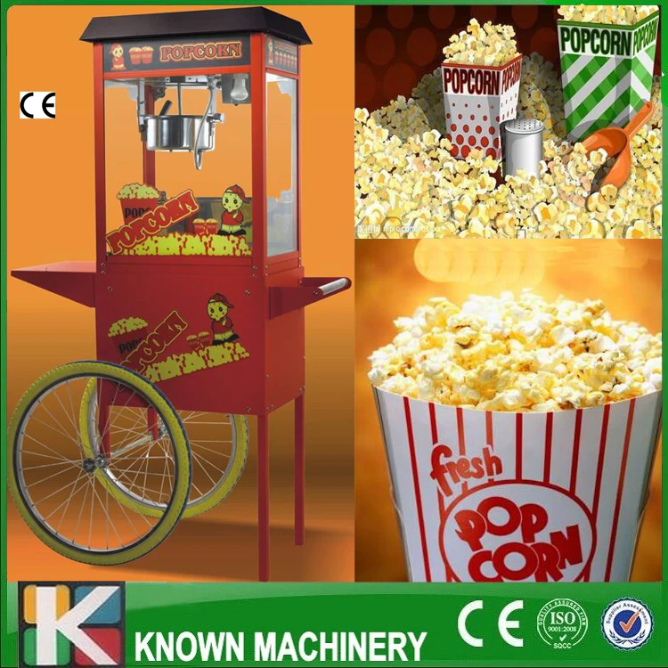 Самый лучший продавая KN 900 машина для приготовления поп корна с тележкой сахарной