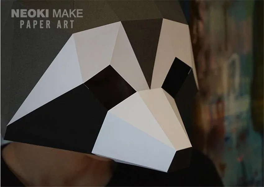 Креативная ручная маска енота, бумажная матрица, косплей, 3D DIY маска, Необычные Вечерние Маски для мужчин, женщин, детей, лучший подарок