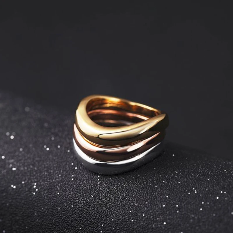 3 шт. обручальные кольца с фианитами цвета розового золота|engagement wedding ring|wedding