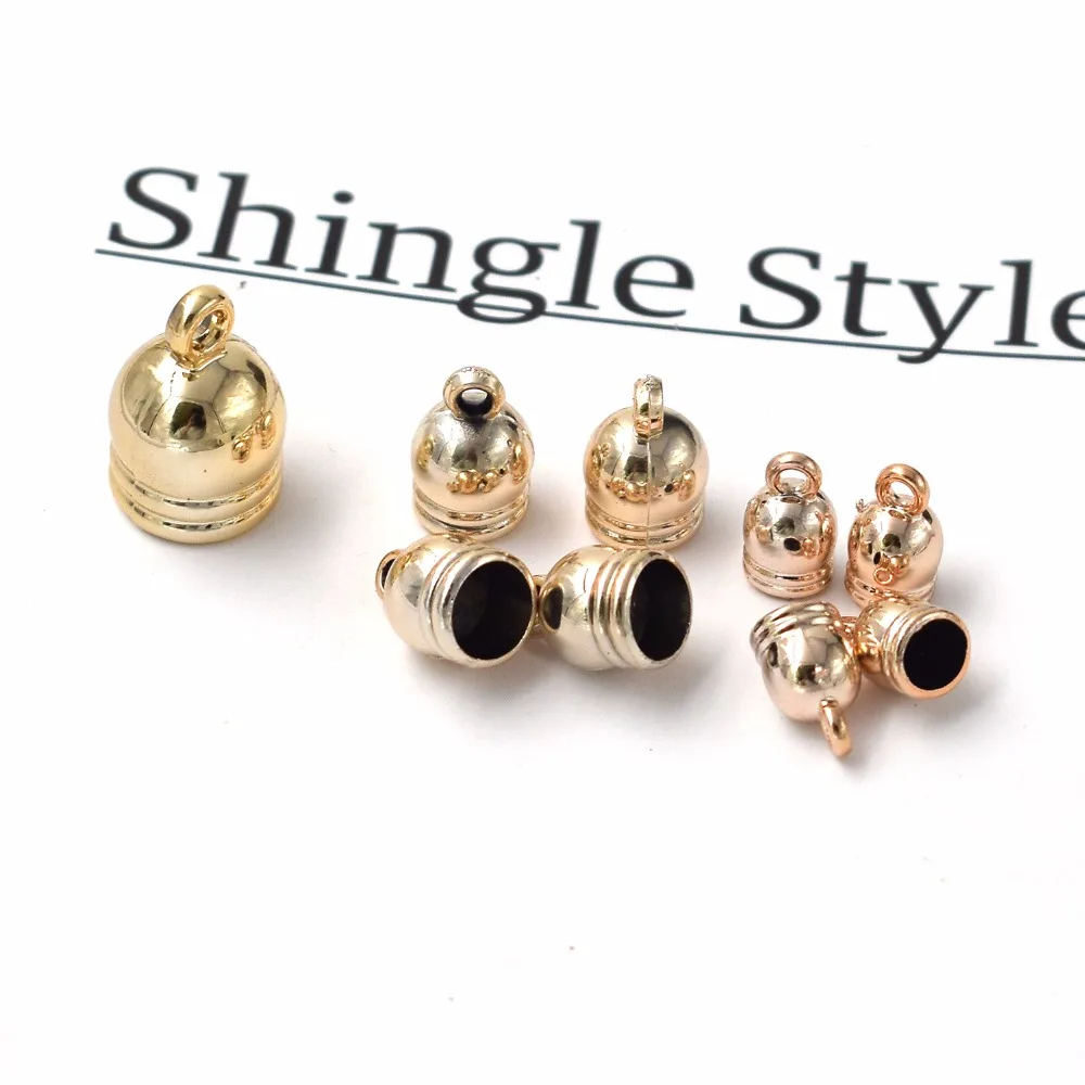 High quality Necklace End Tip Plastic UV CCB Bead Caps Gold Plated 9*9*14mm 30PCs | Jewelry Findings &amp Components