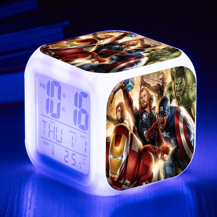 23 Marvel Мстители Бесконечность войны Железный человек Капитан Америка танос Халк человек паук доктор странные фигурки будильник игрушки куклы - Цвет: 23