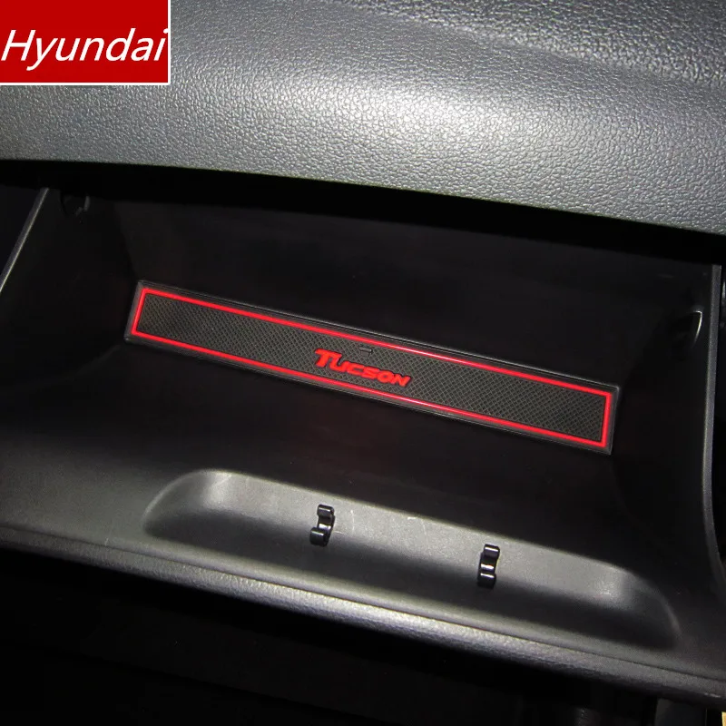 Door Slot Pad Mat 3D Rubber Interior Cup Cushion Groove Lnterior Anti Slip For Hyundai Tucson 2015-2018 Car Styling | Автомобили и