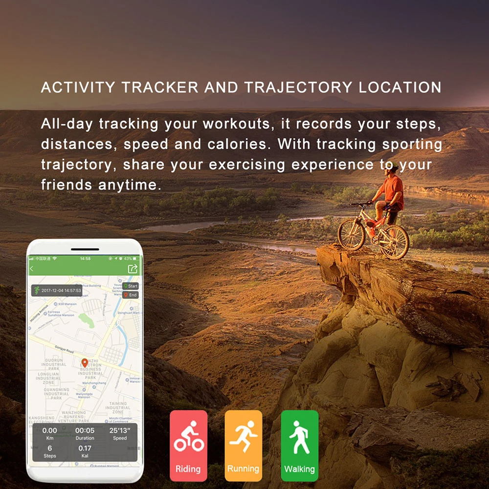 Lymoc Водонепроницаемый Фитнес браслет Bluetooth Спорт Браслет Смарт Часы Heart Rate трекер