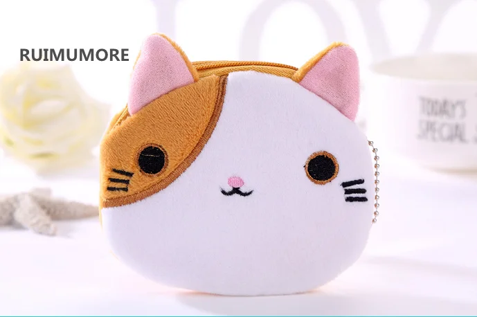 1 шт. случайный цвет кошка плюшевая сумка кошелек игрушка подарок брелок с котом