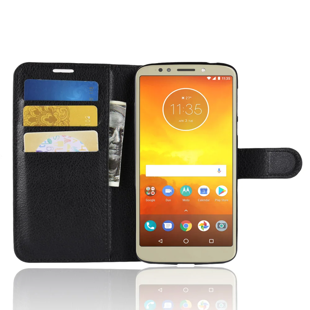 HUDOSSEN для Motorola Moto E5 чехол новый роскошный флип искусственная кожа силиконовый