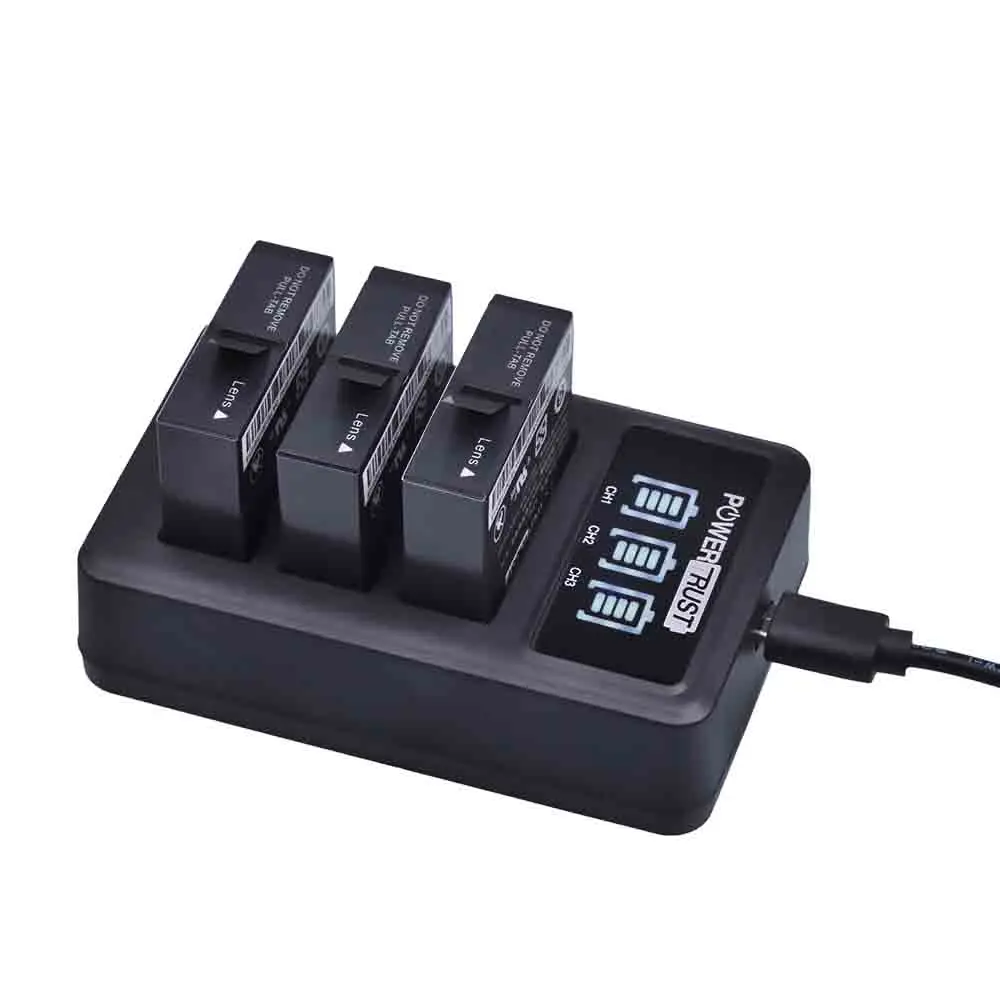 5x AZ16-1 аккумулятор 1400mAh 3,85 V AZ16+ светодиодный USB 3 слота зарядное устройство для Xiao mi Yi 2 4K оригинальная Экшн-камера Xiao mi Yi Lite - Цвет: 3Pack