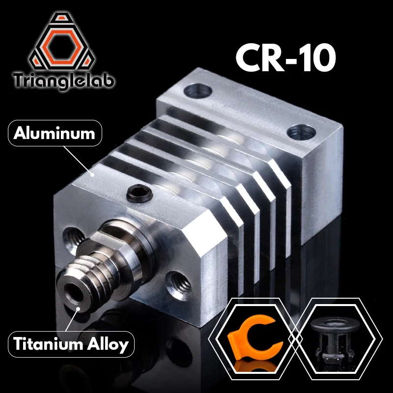 trianglelab CR10 heatsink All Metal  Hotend upgrade Kit for CR-10 Ender3 Printers micro swiss CR10 hotend  Titanium heat breaker