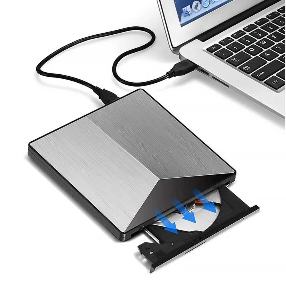 USB3.0 Внешний DVD горелка видео рекордер диск Тонкий алюминиевый сплав Настольный