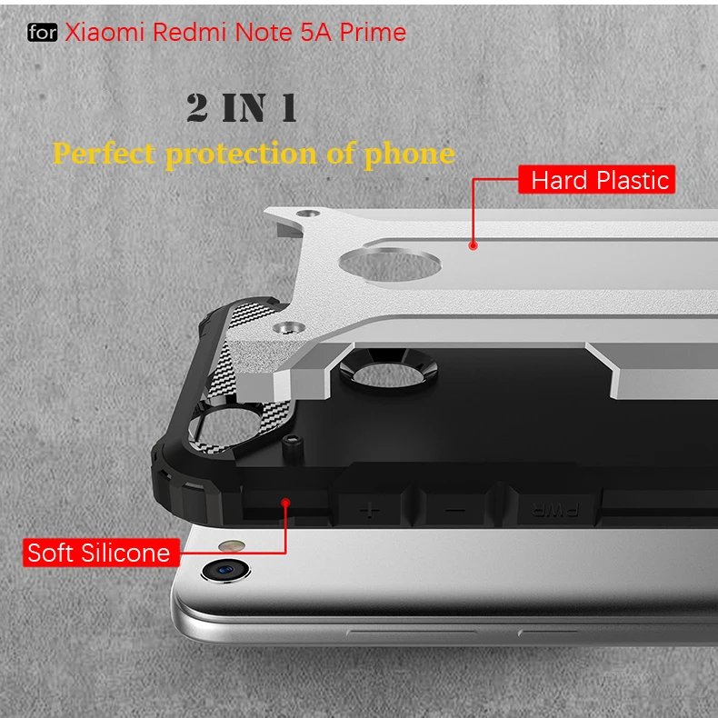 Гибридный бронированный чехол для телефона для Xiaomi Redmi Примечание 5A Prime Pocophone F1 бампер силиконовый чехол 360 Полное заднее покрытие Note5A Prime Poco F1 F-1 шт