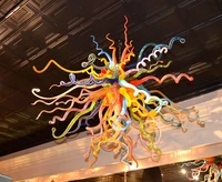 hot sale colorful hand blown glass chandelier for new house decoration