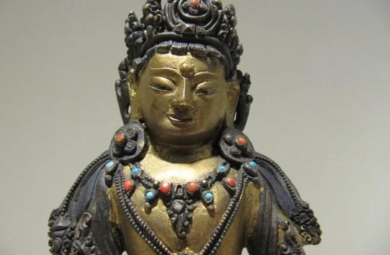 Tiebt храм 100% чистая бронза 24K золото позолота Vajradhara статуя Будды