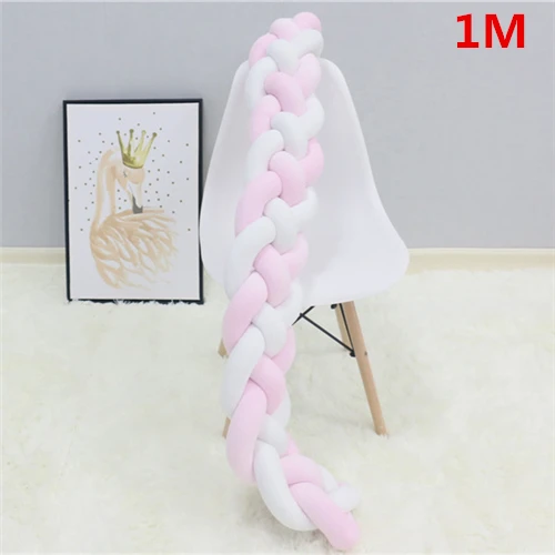 4 tied as picture 1M 1 м/2 м/3 м Детские плетеные Бамперы для кроватки, подушка с узлом, четыре привязанные постельные принадлежности для новорожденных, детская кроватка Dector - Цвет: 4 tied as picture 1M