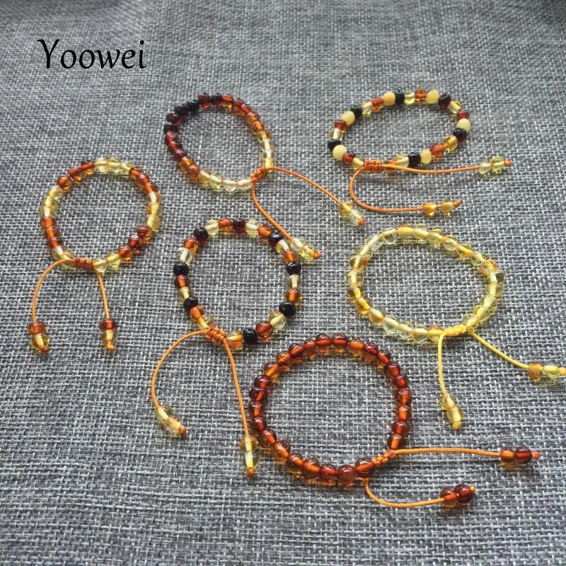 

Yoowei Wholesale Baltic Amber Bracelet Original Baroque Beads Adjustable Amber Bracelet Bijoux Natural Amber Jewelry Suppliers