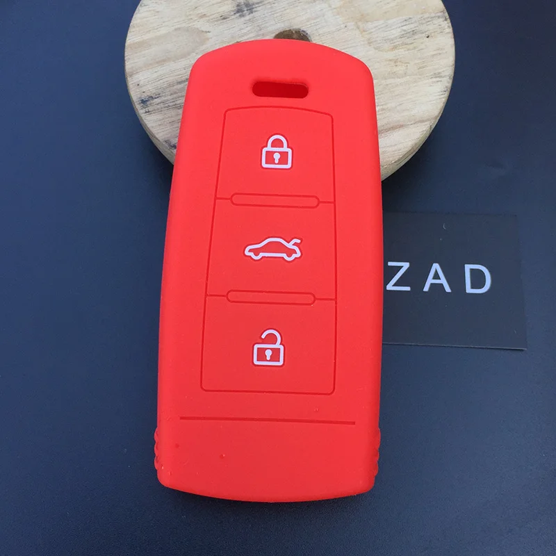 ZAD 3 Buttons silicone car Key Shell Case Cover colorful case Fit For Magotan Passat B6/B7/CC Remote Smart Fob accessory | Автомобили и