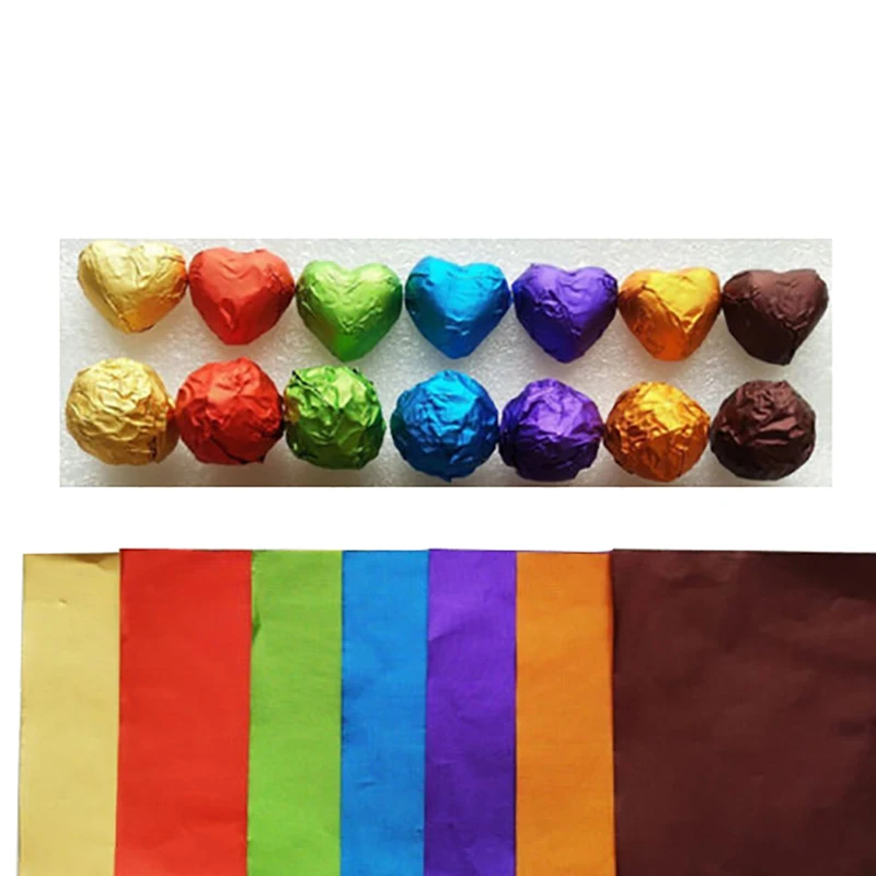 100 шт./компл. 3 15 &quotx 15&quot Мути Цвет Еда Алюминий Фольга DIY шоколадные конфеты
