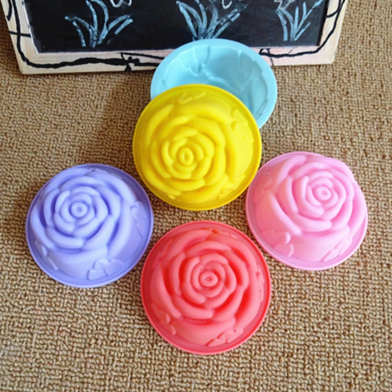 5 шт. разноцветные силиконовые чехлы для кексов Формы чашки в форме розы