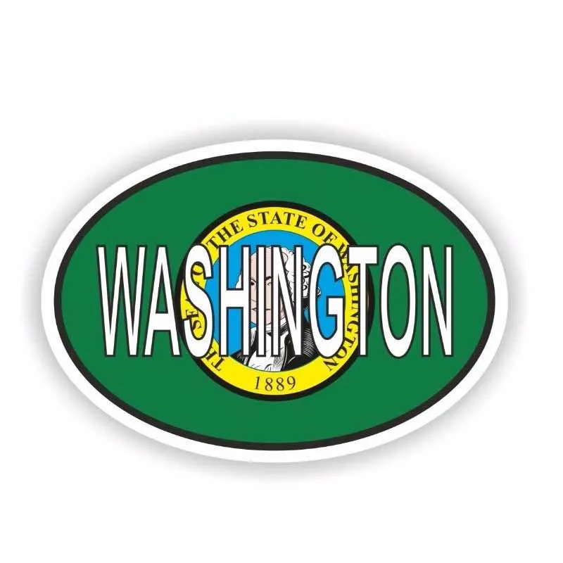 YJZT 14CM*9.4CM Reflective WASHINGTON Flag Car Sticker Country Code Decal 6-0207 | Автомобили и мотоциклы