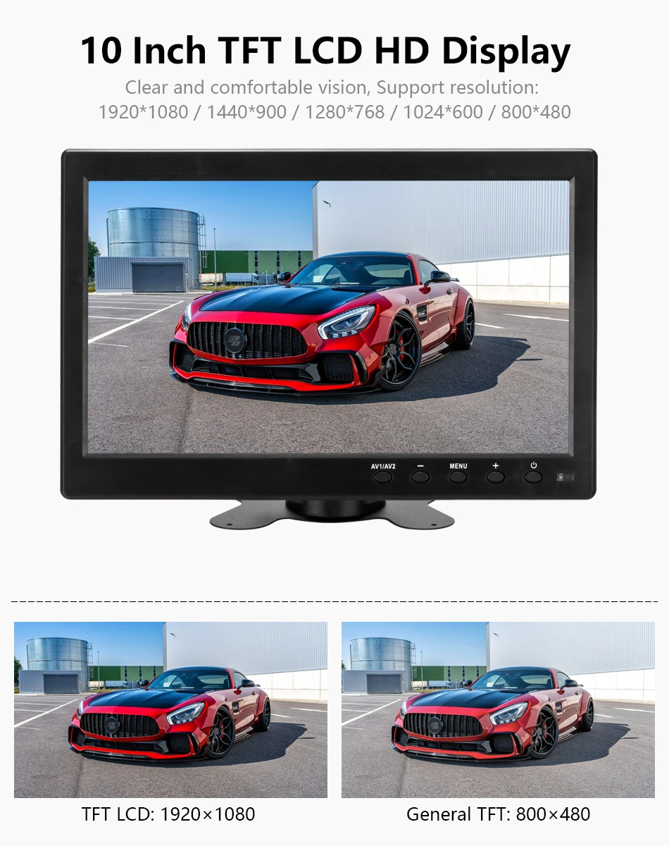Jansite 1" автомобильный монитор, ips камера, HD автомобильный монитор заднего вида, парковочная система заднего вида, HDMI+ резервная камера, поддержка сельскохозяйственной техники